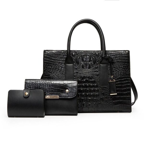 3-in-1 Croc Pattern Handbag - Image 4